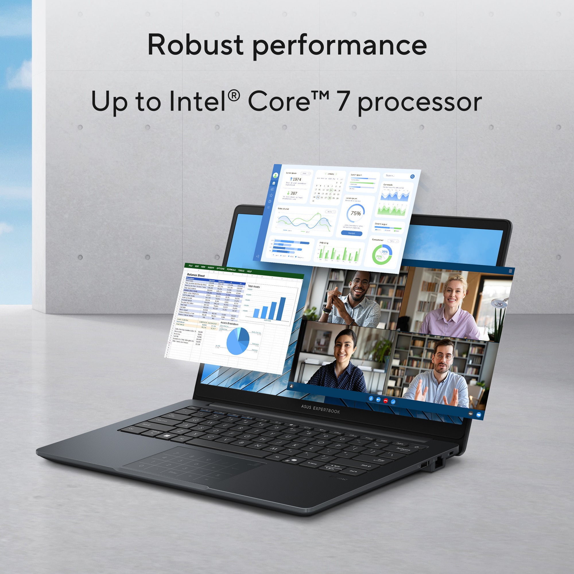 Asus expertbook b1 b1403cva-s63661xa 14 copilot+ laptop (grijs | core i5-13420h | uhd graphics | 8 gb | 256 gb ssd)