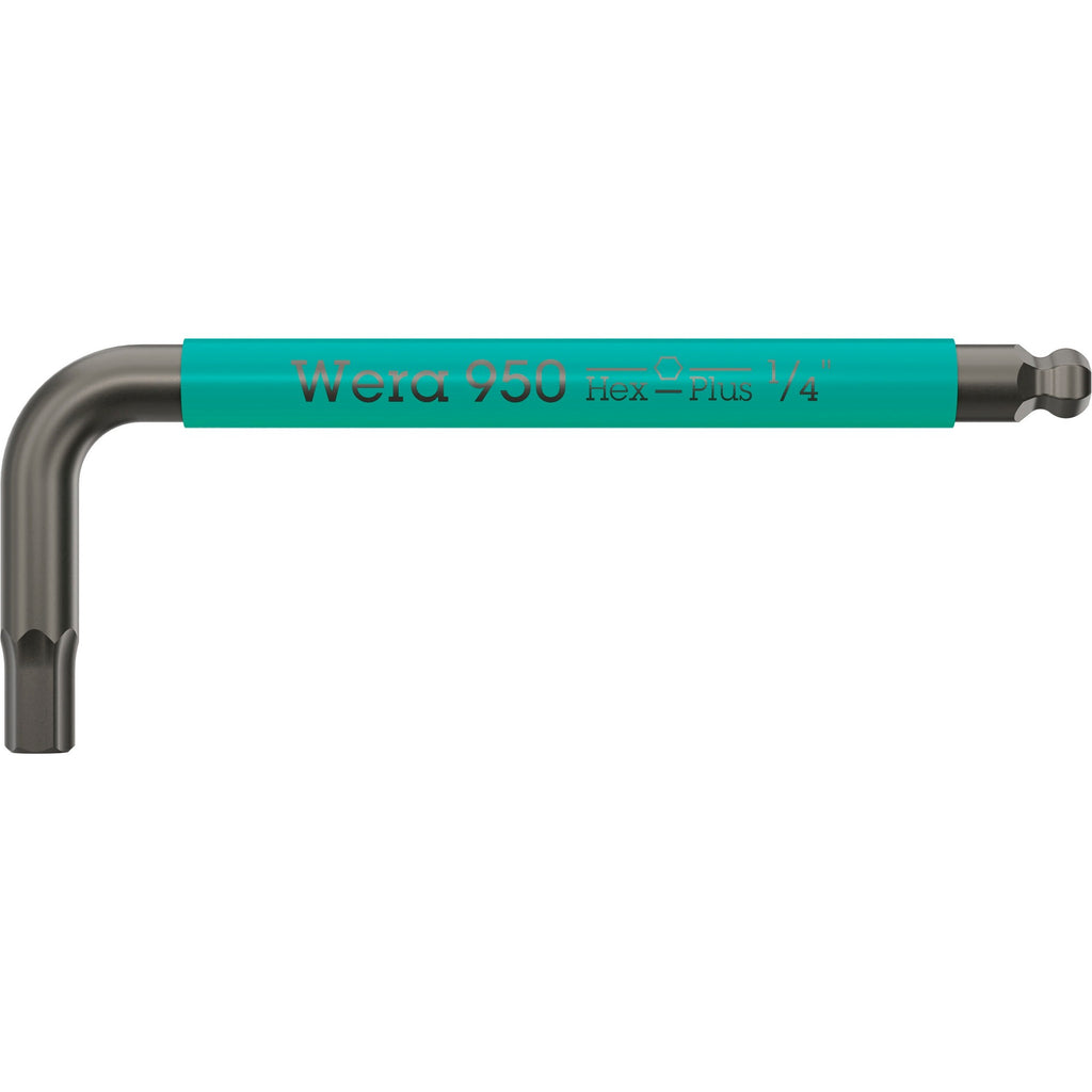 Wera 950 9 hex-plus multicolour imperial 3 stiftsleutelset, blacklaser (zwart, 9‑delig)