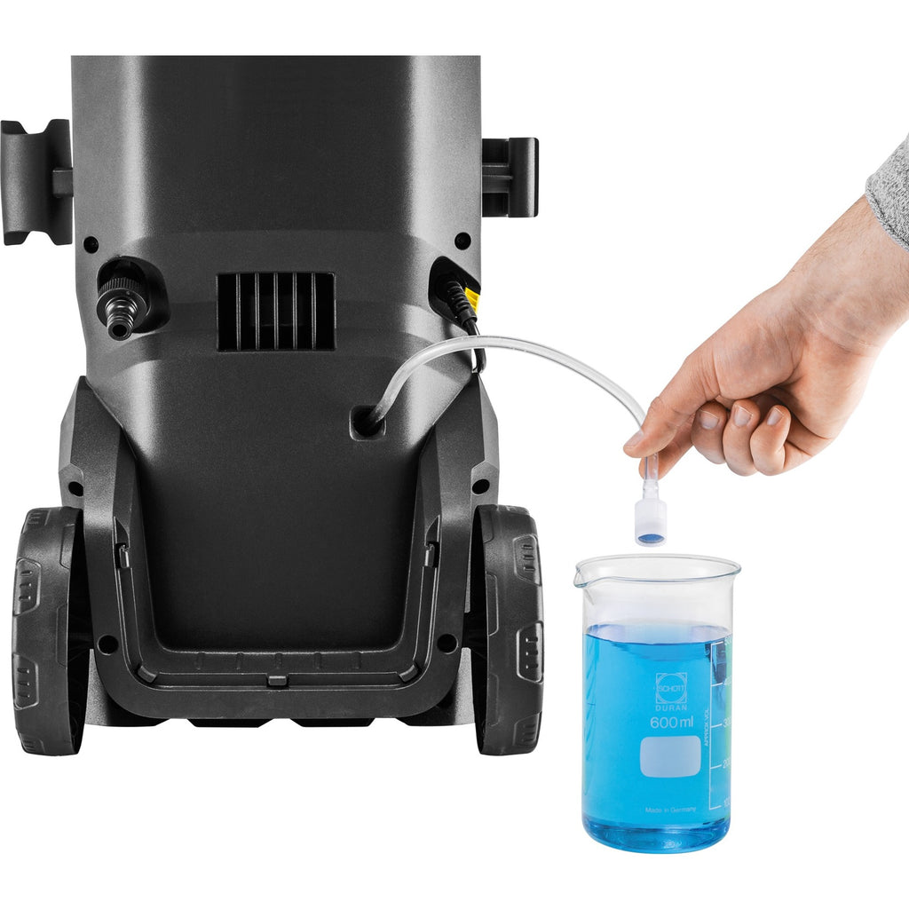 Kärcher k 4 wcm premium home hogedrukreiniger (geel zwart, met vuilfrees, slanghaspel en oppervlaktereiniger)
