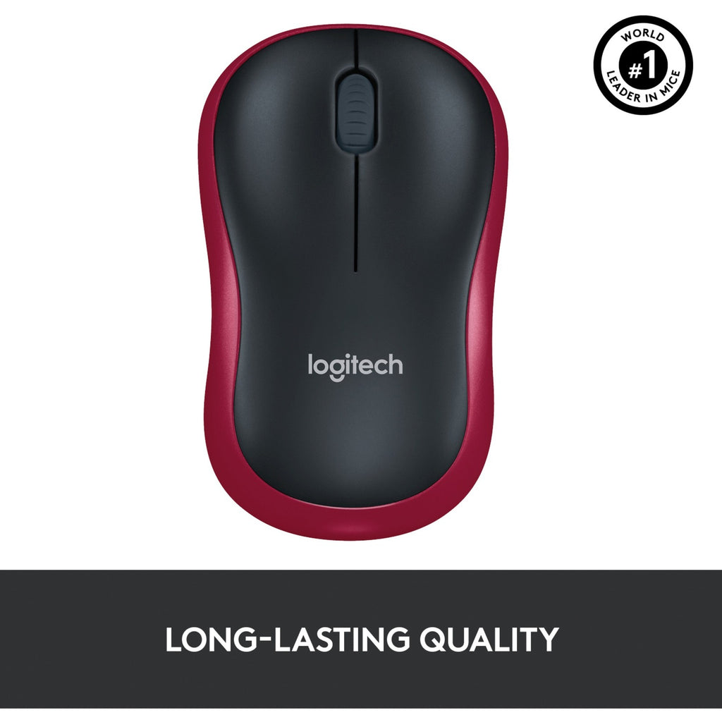 Logitech wireless mouse m185 (rood, retail)