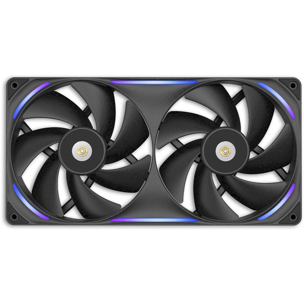 Nzxt performance fan f280x rgb case fans (zwart, 2 stuks, 280 x 140 x 30 mm, pwm)