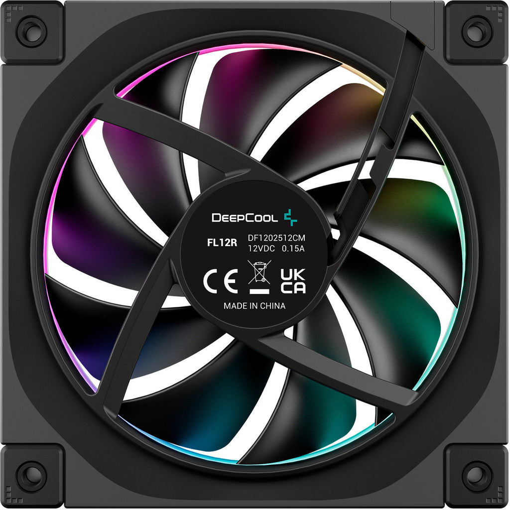 Deepcool fl12r rgb case fan (zwart, 120 x 120 x 25 mm, pwm)