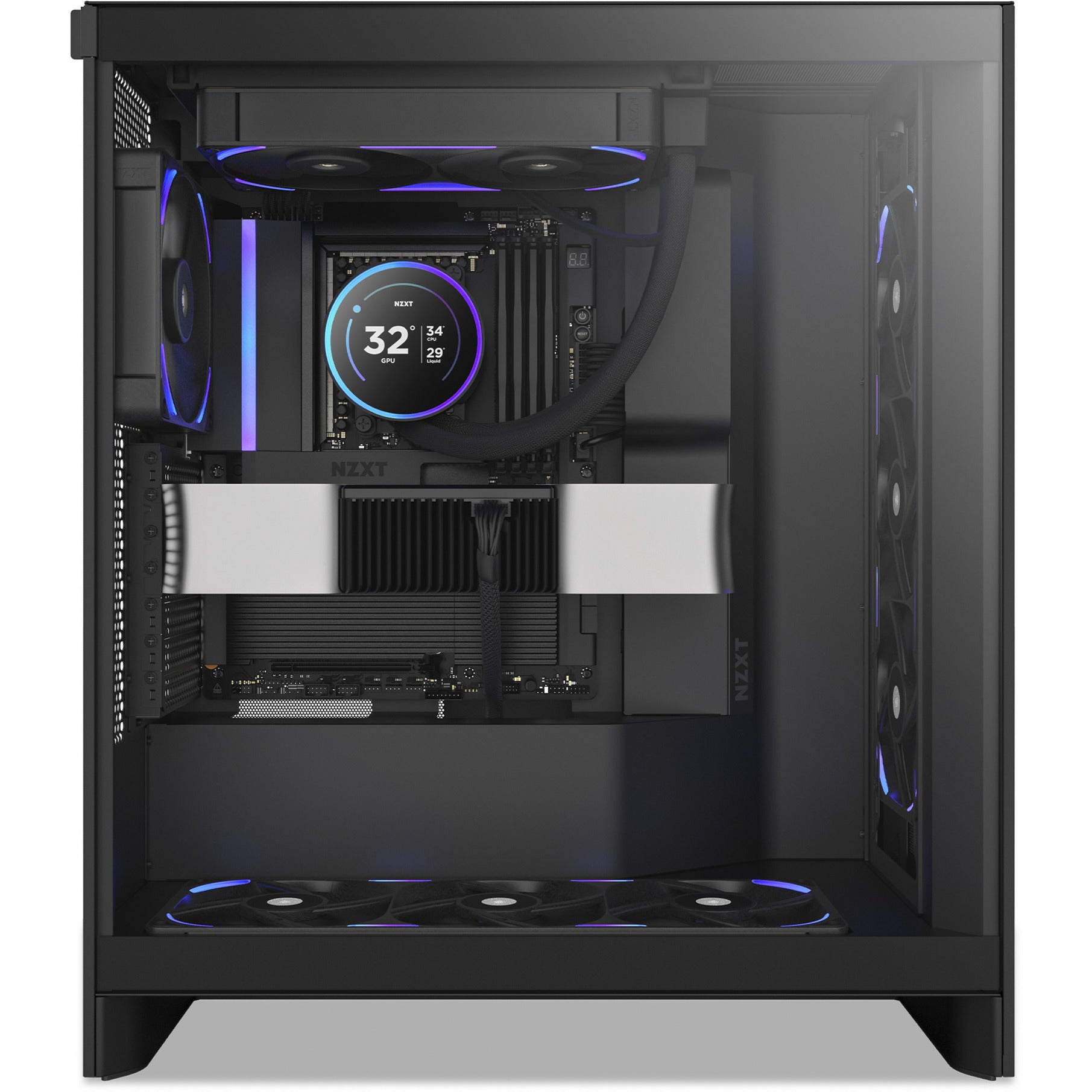 Nzxt f240x rgb case fans (zwart, 2 stuks, 240 x 120 x 30 mm, pwm)