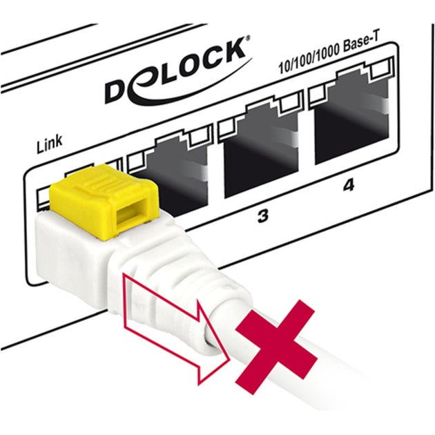 Delock patchkabel rj-45 secure met cat.6a (wit, 85331, 1 meter)