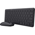Trust lyra multi-device wireless keyboard mouse desktopset (zwart, us lay-out (qwerty), scissor switches, 65%, 800 - 1.600 dpi, 2,4 ghz usb, bluetooth)