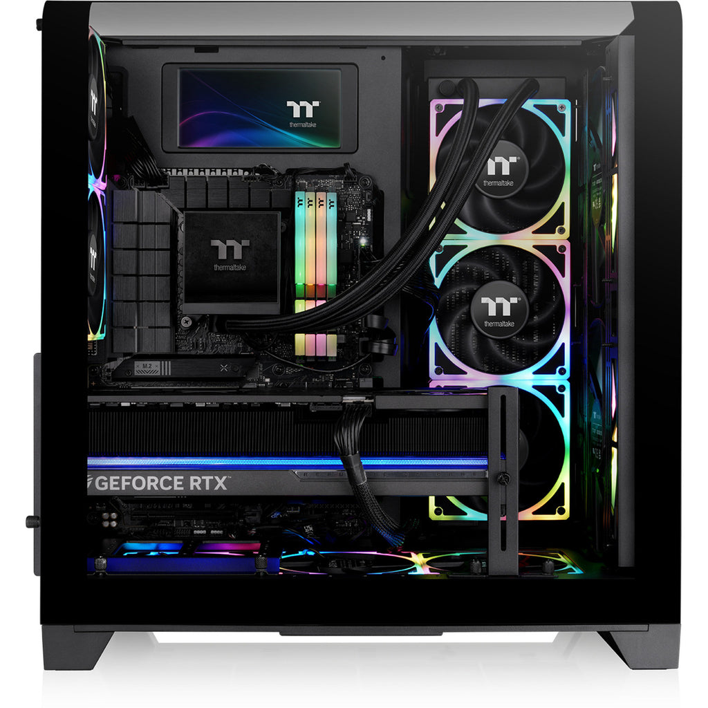 Thermaltake view 390 air midi tower behuizing (zwart | 2x usb-a | 1x usb-c | tempered glass)