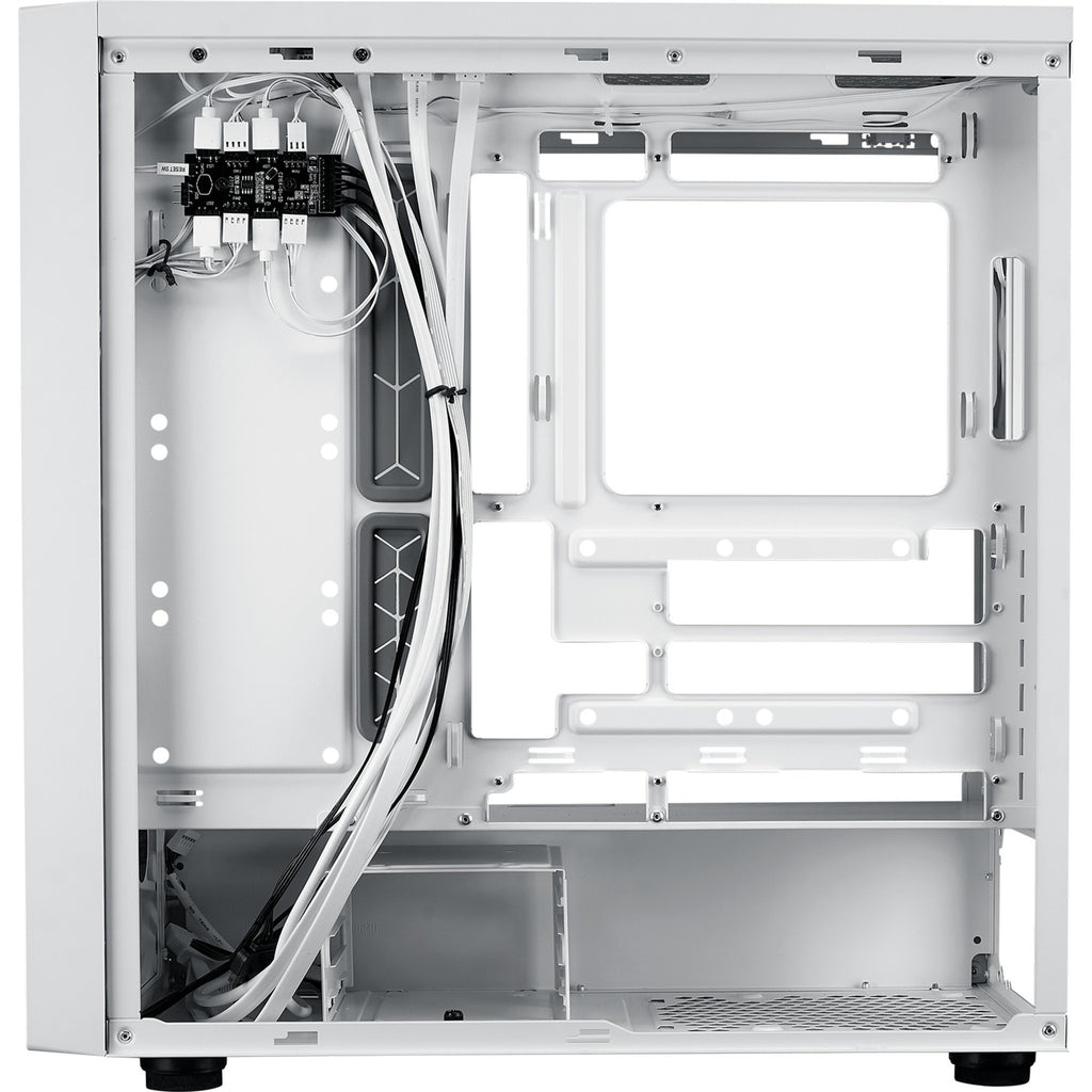 Cooler master masterbox 600 midi tower behuizing (wit | 2x usb-a | 1x usb-c | rgb | tempered glass)