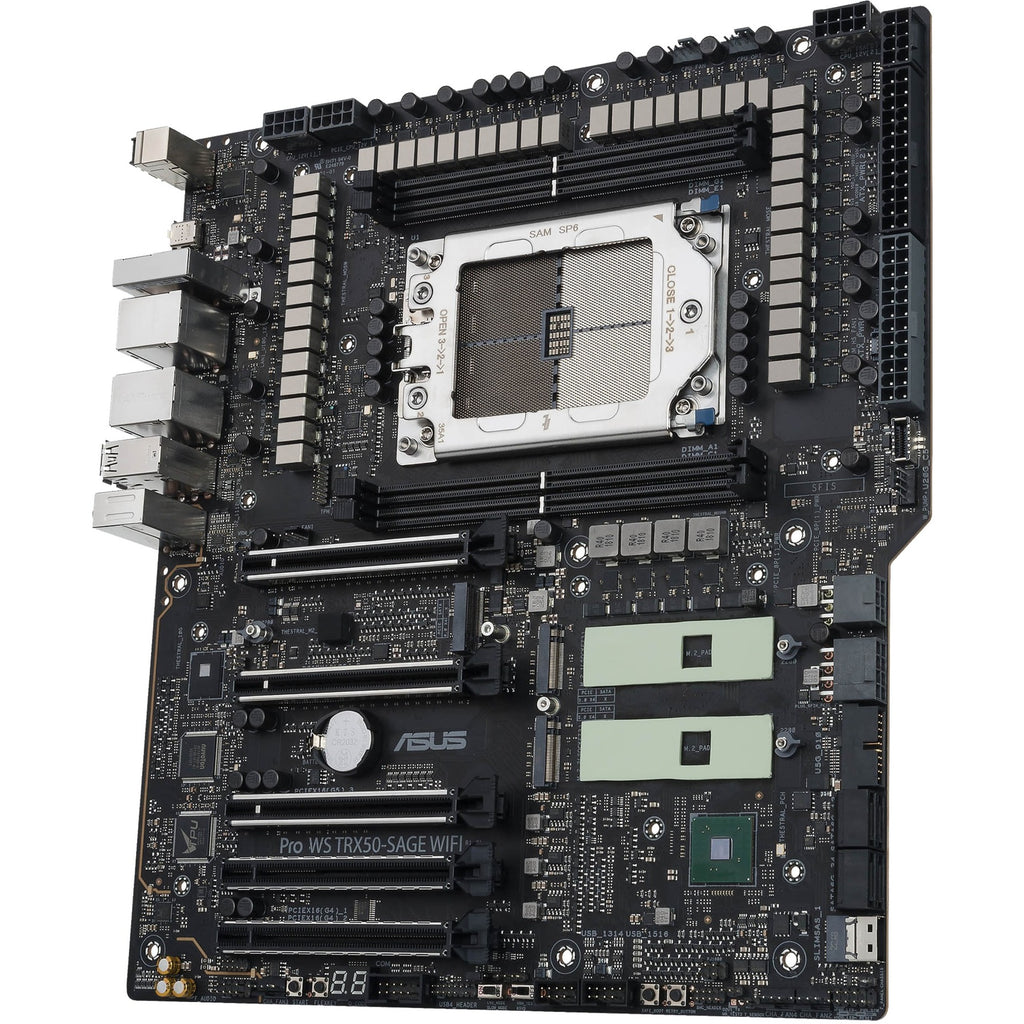 Asus pro ws trx50-sage wifi socket str5 moederbord (zwart grijs, raid, 10gb-lan, 2.5gb-lan, wi-fi 7, bt, sound, ceb)