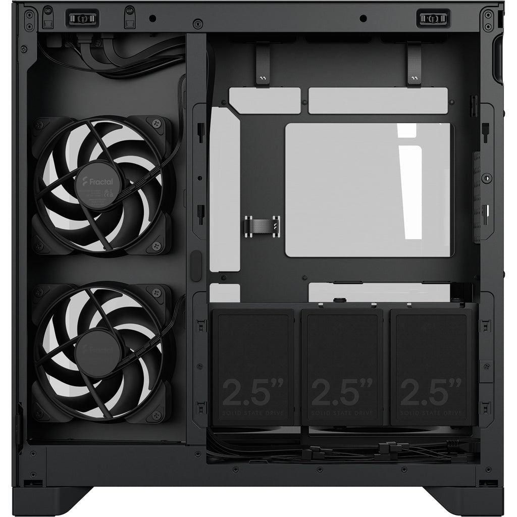 Fractal design pop 2 vision midi tower behuizing (zwart | 1x usb-a | 1x usb-c | tempered glass)