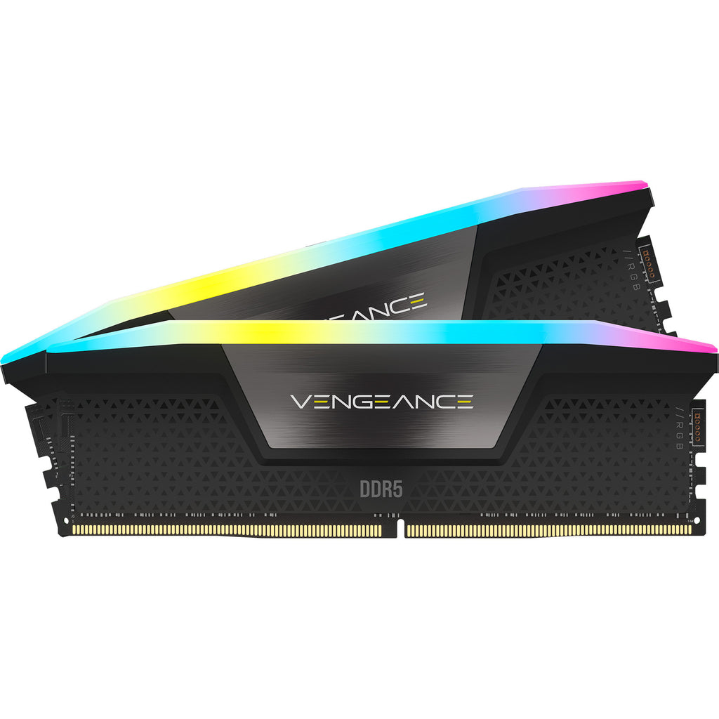Corsair 16 gb ddr5-6000 (2x 8 gb) kit werkgeheugen (grijs, cmh16gx5m2e6000z36, vengeance rgb, expo, xmp)