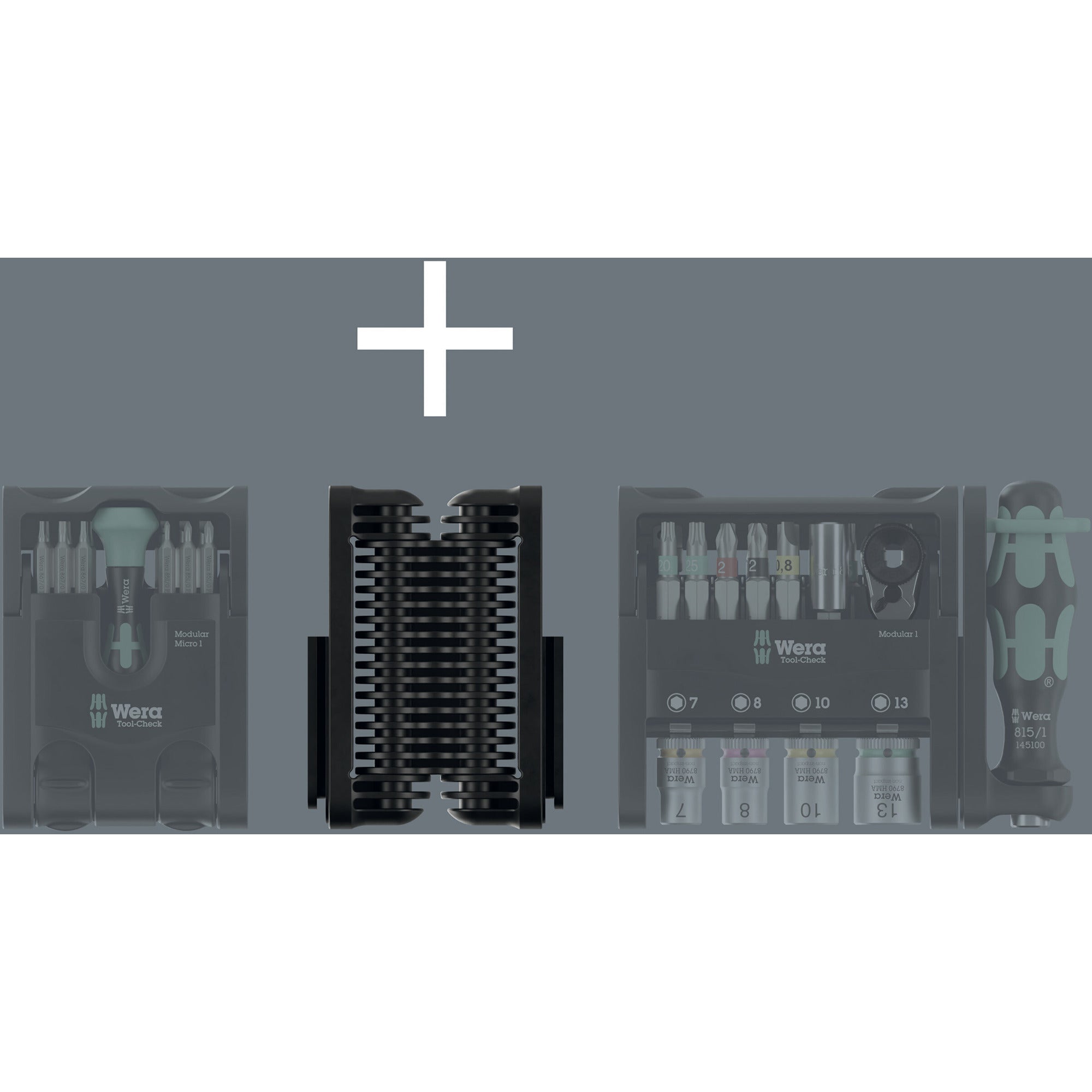Wera tool-check modular set imperial 1, 50‑delig bitset (zwart groen)