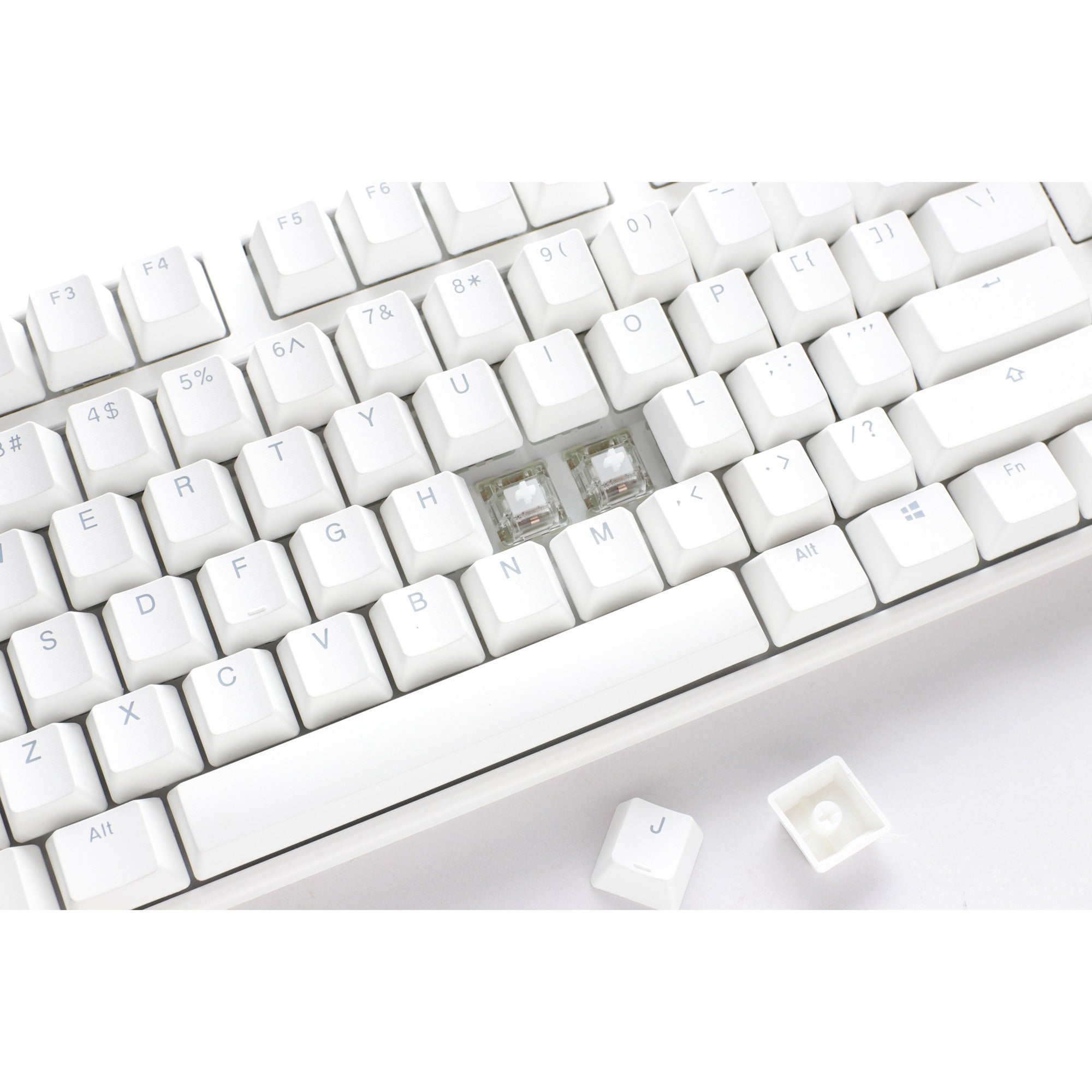 Ducky one 3 classic pure white, toetsenbord (wit, us lay-out, cherry mx blue, rgb led, double-shot pbt, hot-swappable, quack mechanics)