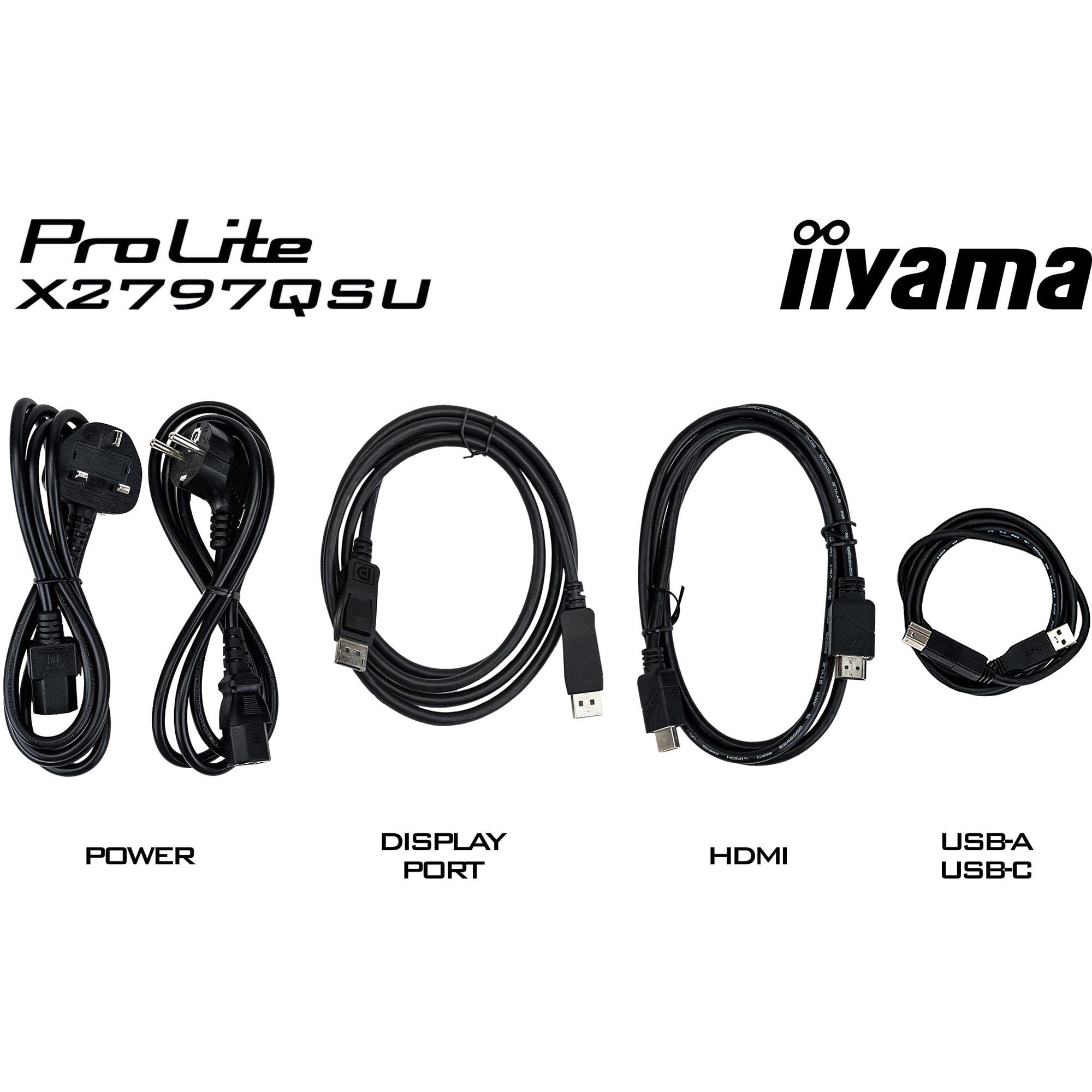 Iiyama prolite x2797qsu-b1 27 monitor (zwart (mat), hdmi, displayport, usb, audio)