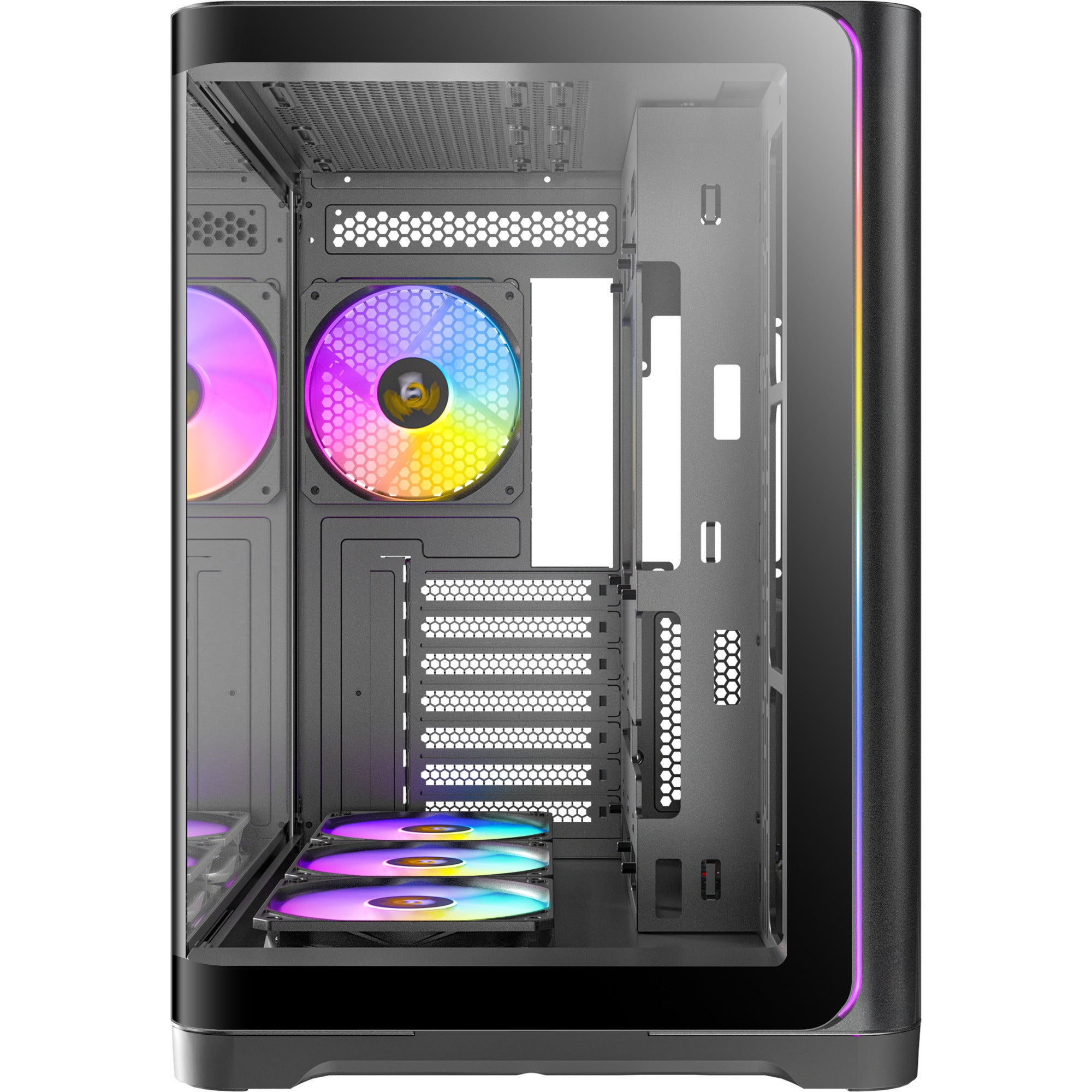Antec c5 curve argb midi tower behuizing (zwart | 2x usb-a | 1x usb-c | tempered glass)