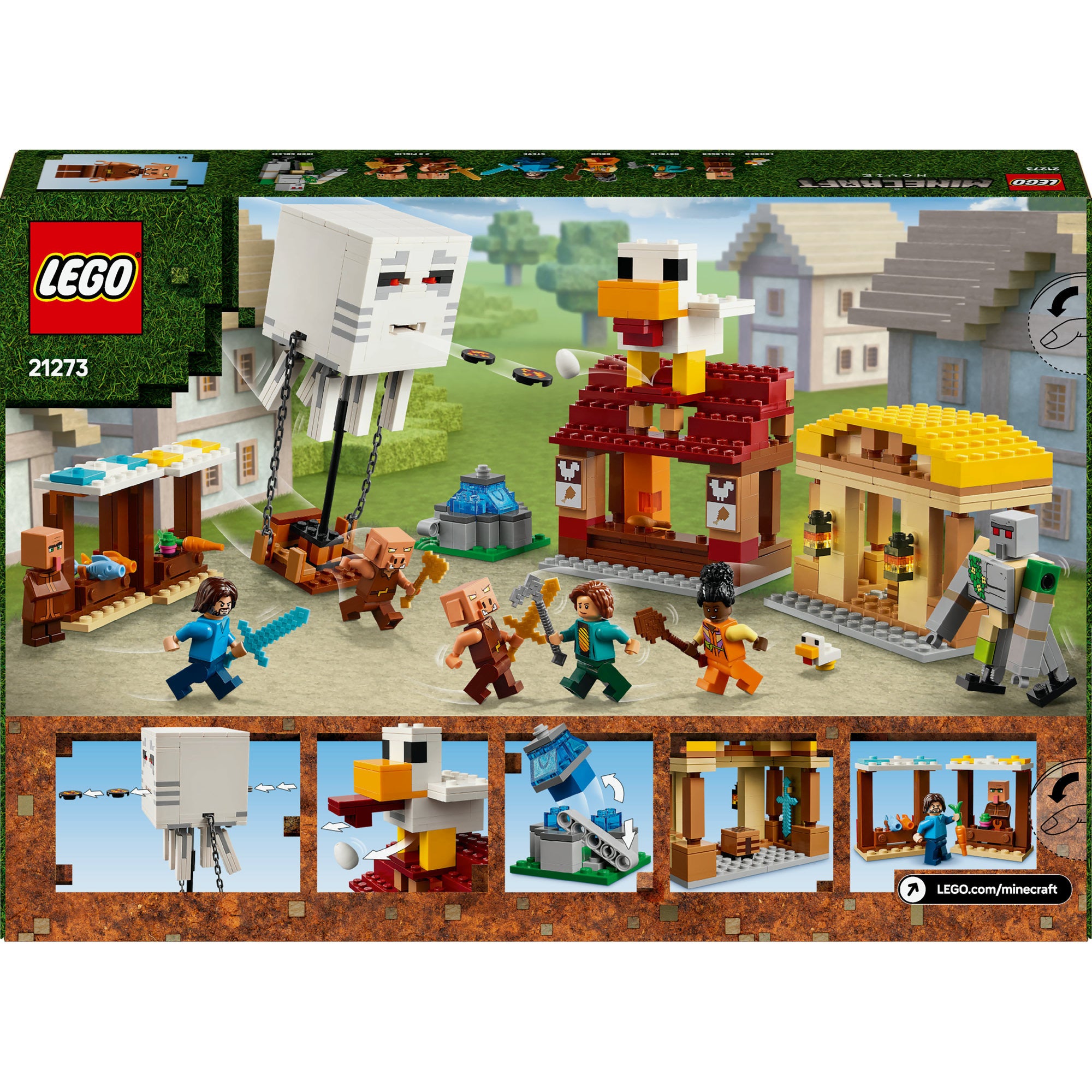LEGO Minecraft 21273 Der Ghast-Ballonangriff auf das Dorf