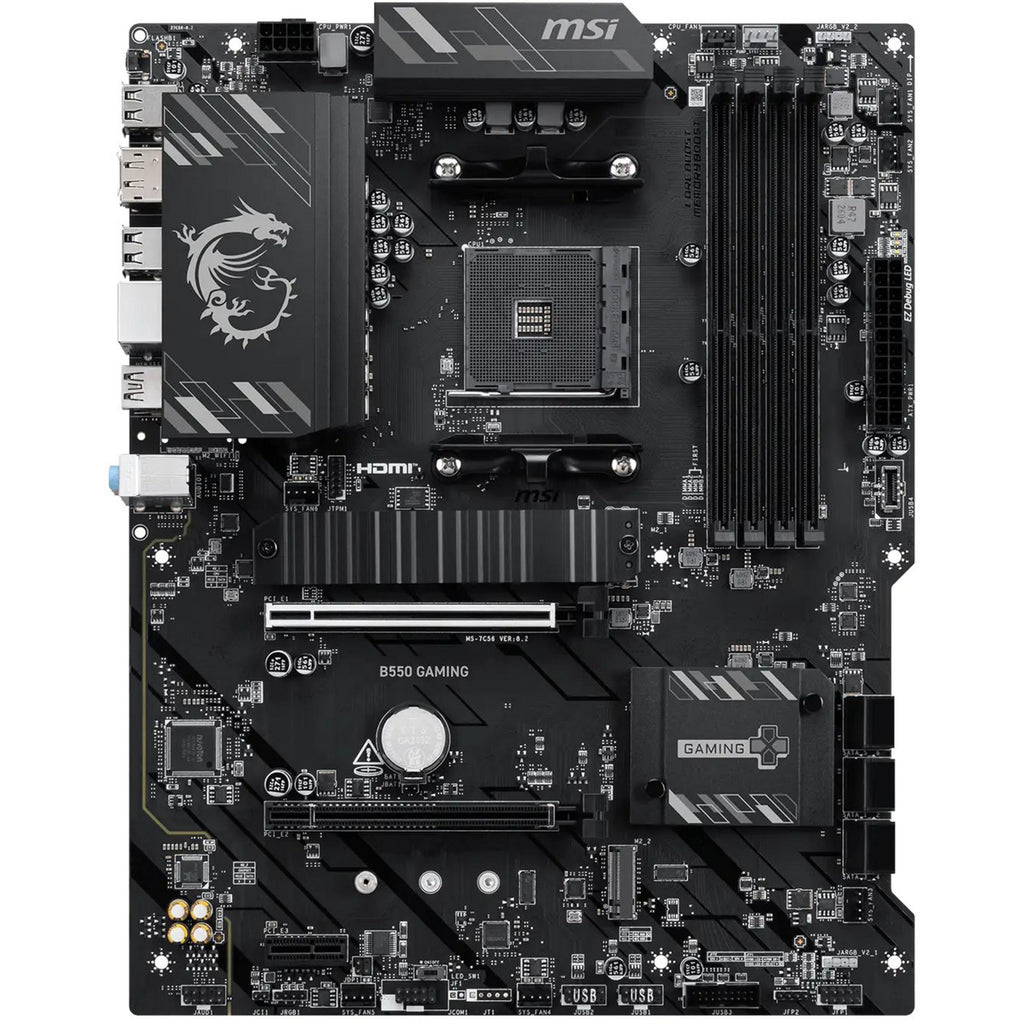 Msi b550 gaming socket am4 moederbord (zwart zilver, raid, gb-lan, sound, atx)
