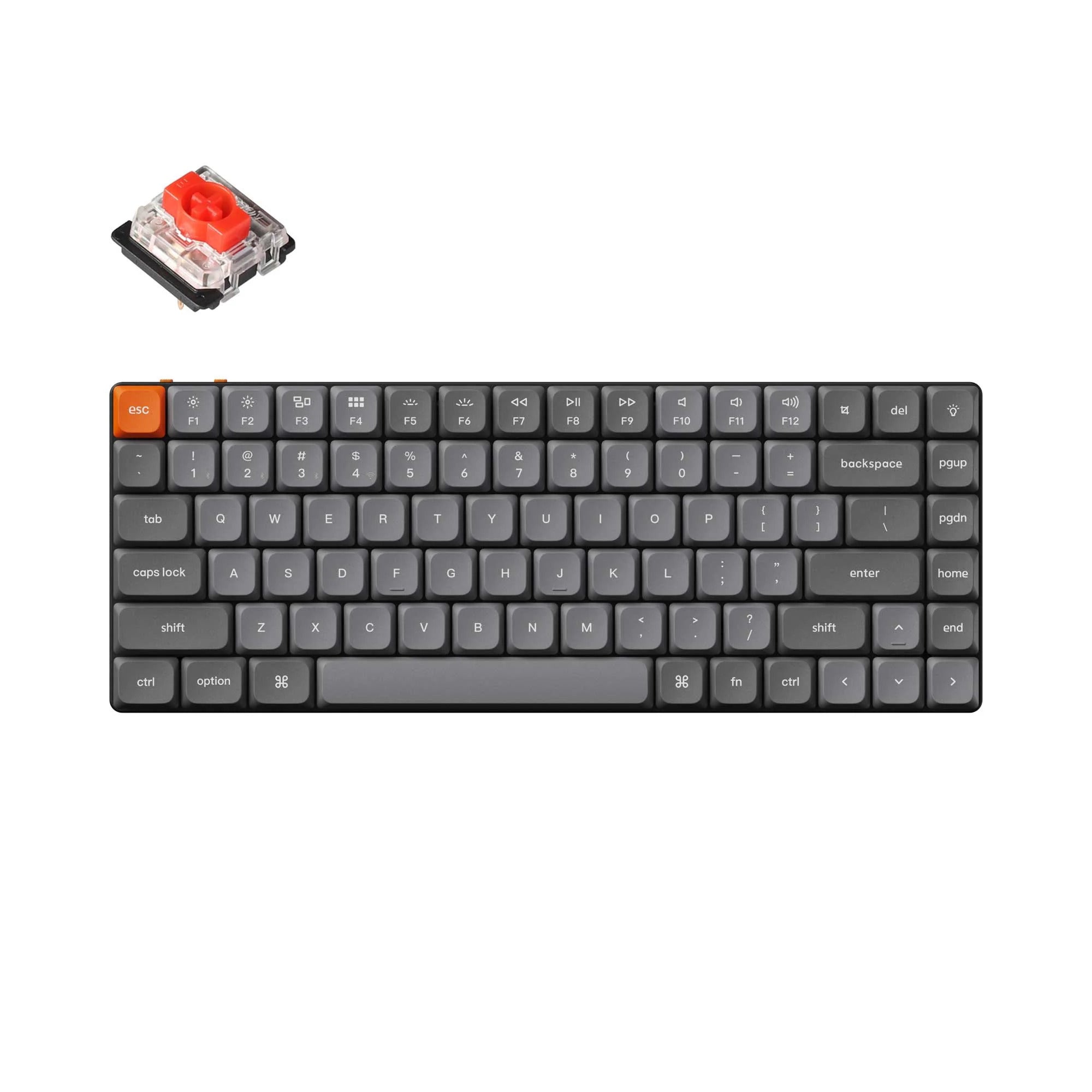 Keychron k3 max-a1, toetsenbord (zwart, us lay-out, gateron low profile 2.0 mechanical red, white leds, 75%, double-shot pbt, 2.4ghz | bluetooth 5.1 | usb-c)