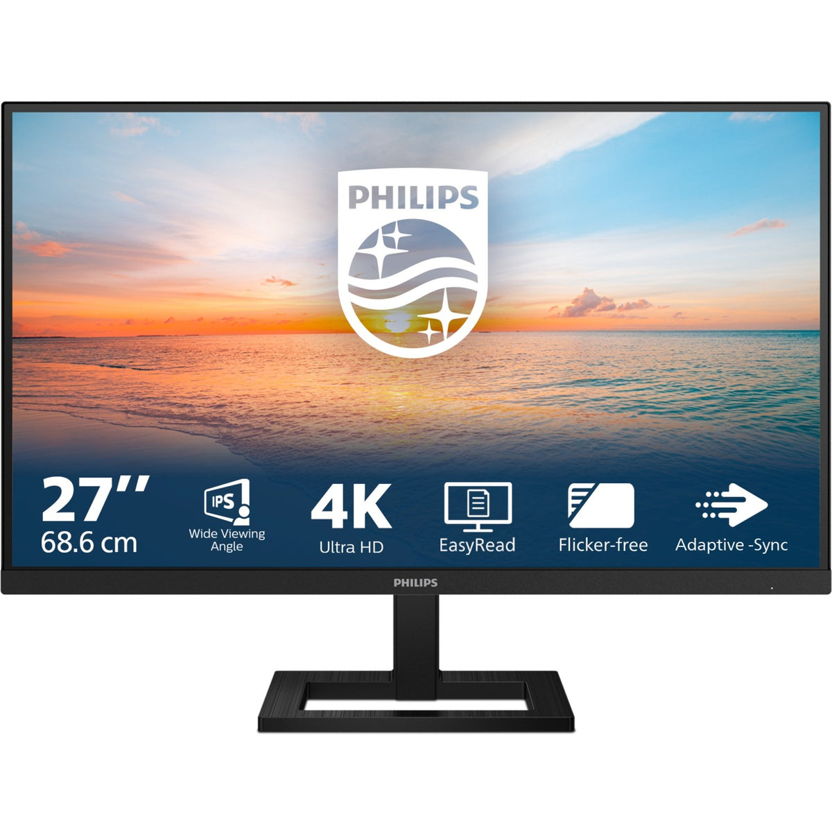 Philips 27e1n1900ae 00 27 4k ultra hd monitor (zwart, 2x hdmi, 1x usb-c, 2x usb-a)