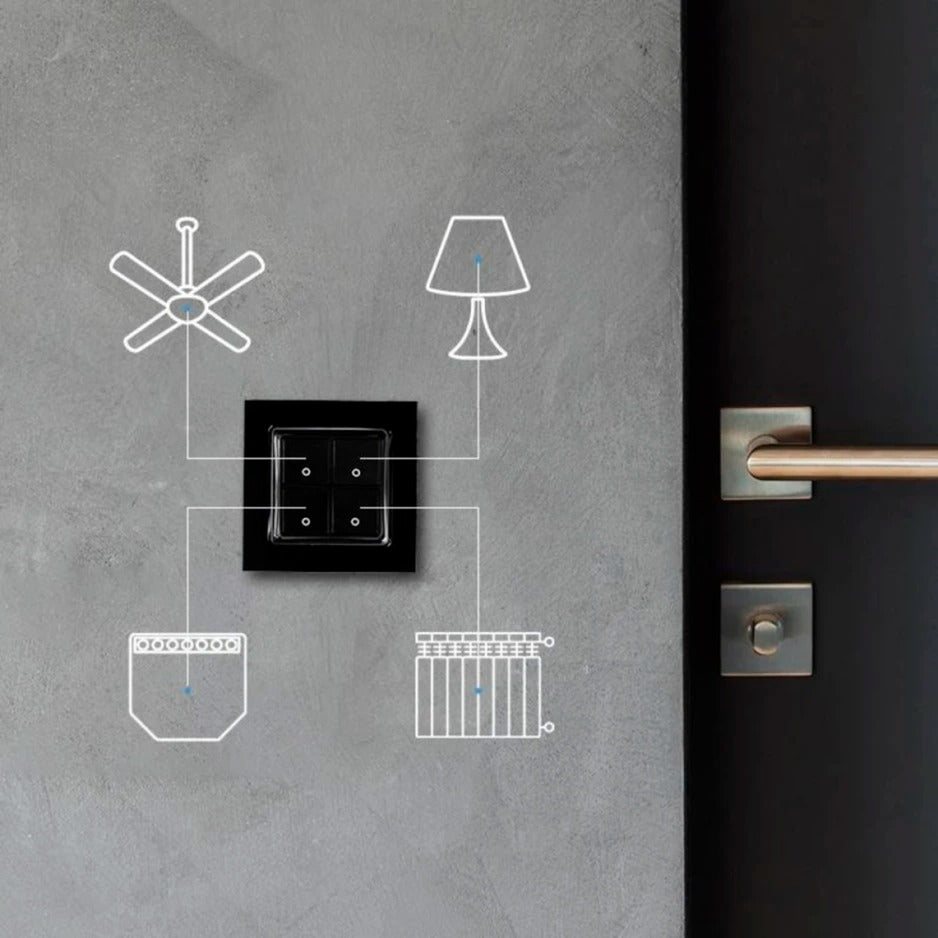 Shelly switch 4 knoppen voor smart home met wi-fi afstandsbediening