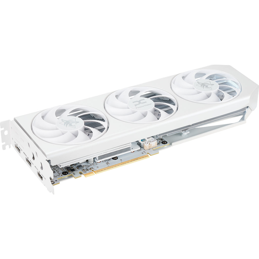 Powercolor radeon rx 9060 xt hellhound spectral white 16g grafische kaart (wit, rdna4, gddr6, 2x displayport, 1x hdmi 2.1)