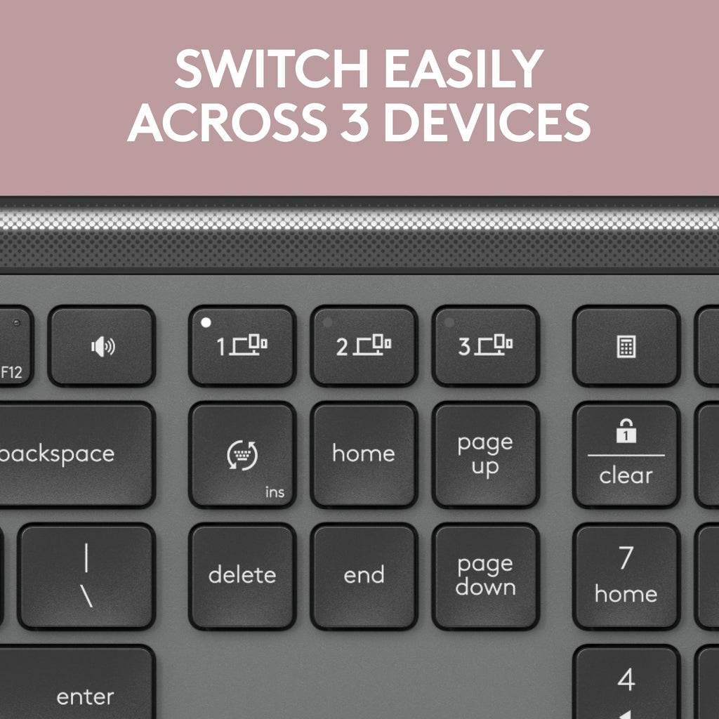 Logitech mk950 signature slim draadloze desktopset (grafiet, us-international lay-out (qwerty), 400 - 4000 dpi)