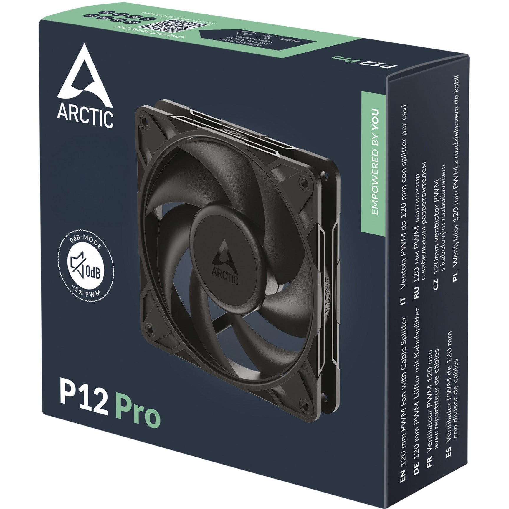 Arctic p12 pro case fan (zwart, 120 x 120 x 25 mm, pwm)