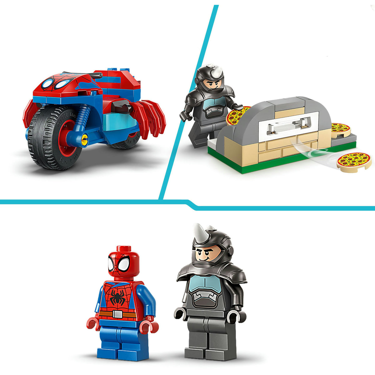 LEGO Marvel 11206 Spiderman auf seinem Fahrrad gegen Rhino