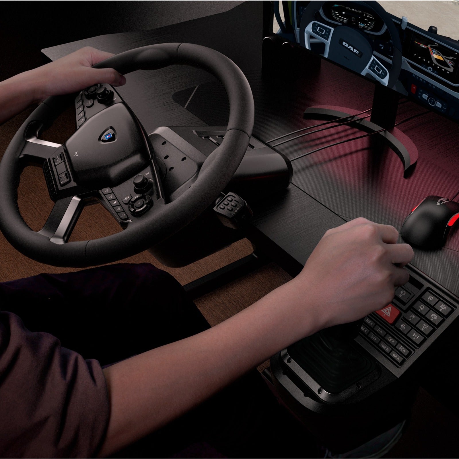 Hori force feedback truck control system simulatorset (zwart zilver)