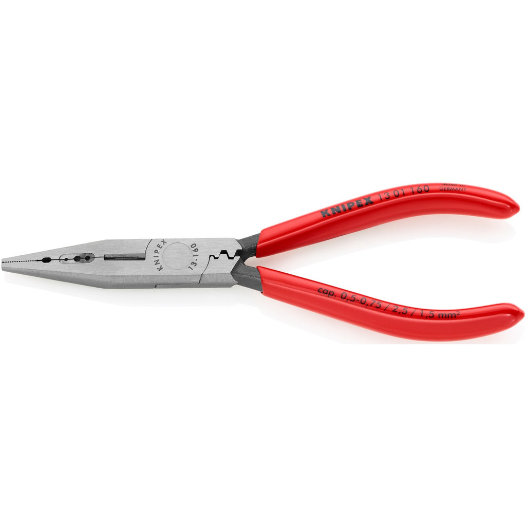 Knipex bedradingstang 13 01 160 (rood, lengte 160mm, krimpen 0,5 tot 2,5mm²)