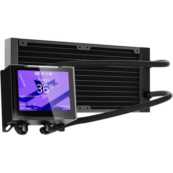 Xyz pc gear hydroview aio 240 waterkoeling (zwart, argb, pwm)