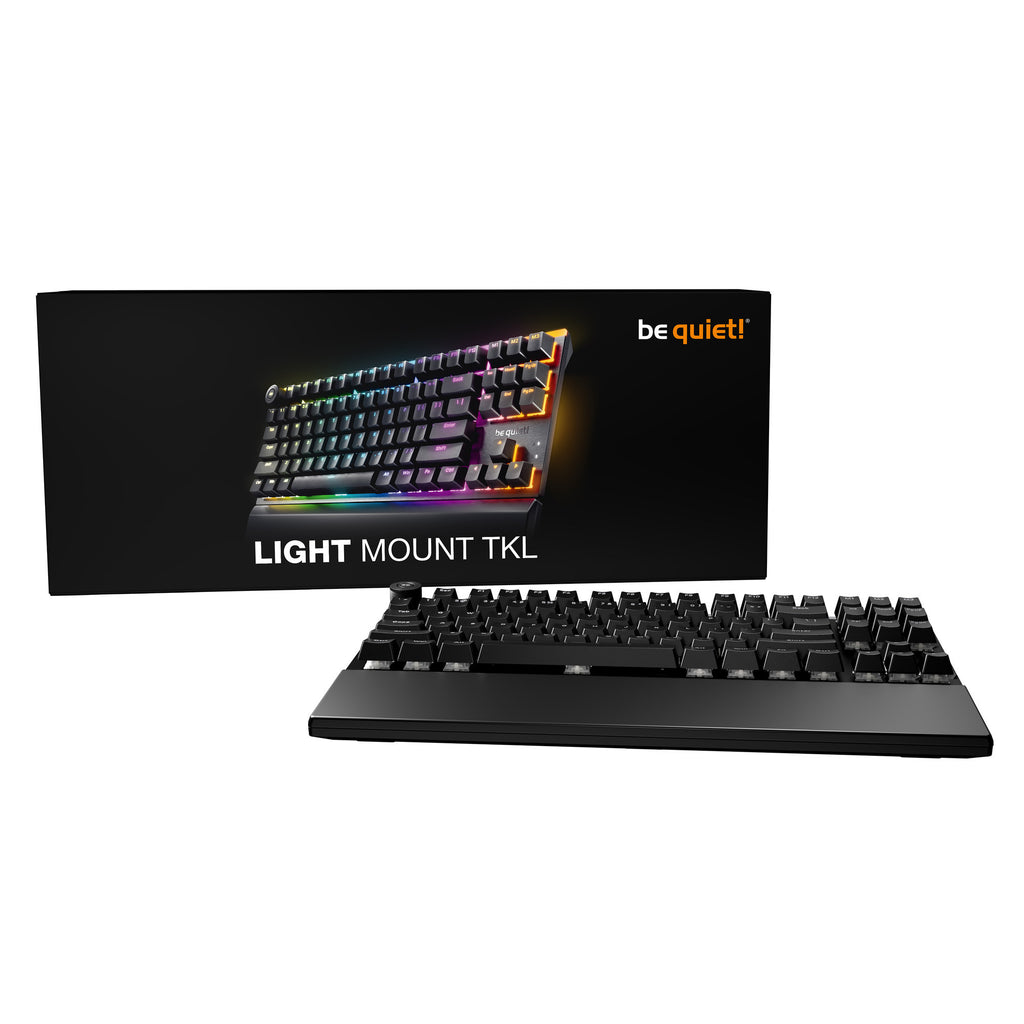 Be quiet! light mount tkl rgb mechanisch gaming toetsenbord (zwart, us lay-out (qwerty), silent v2 tactile, 80% (tkl))