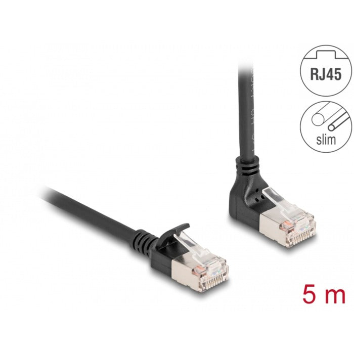DeLOCK RJ45 Netzwerkkabel Cat.6A S/FTP Slim 90° nach unten