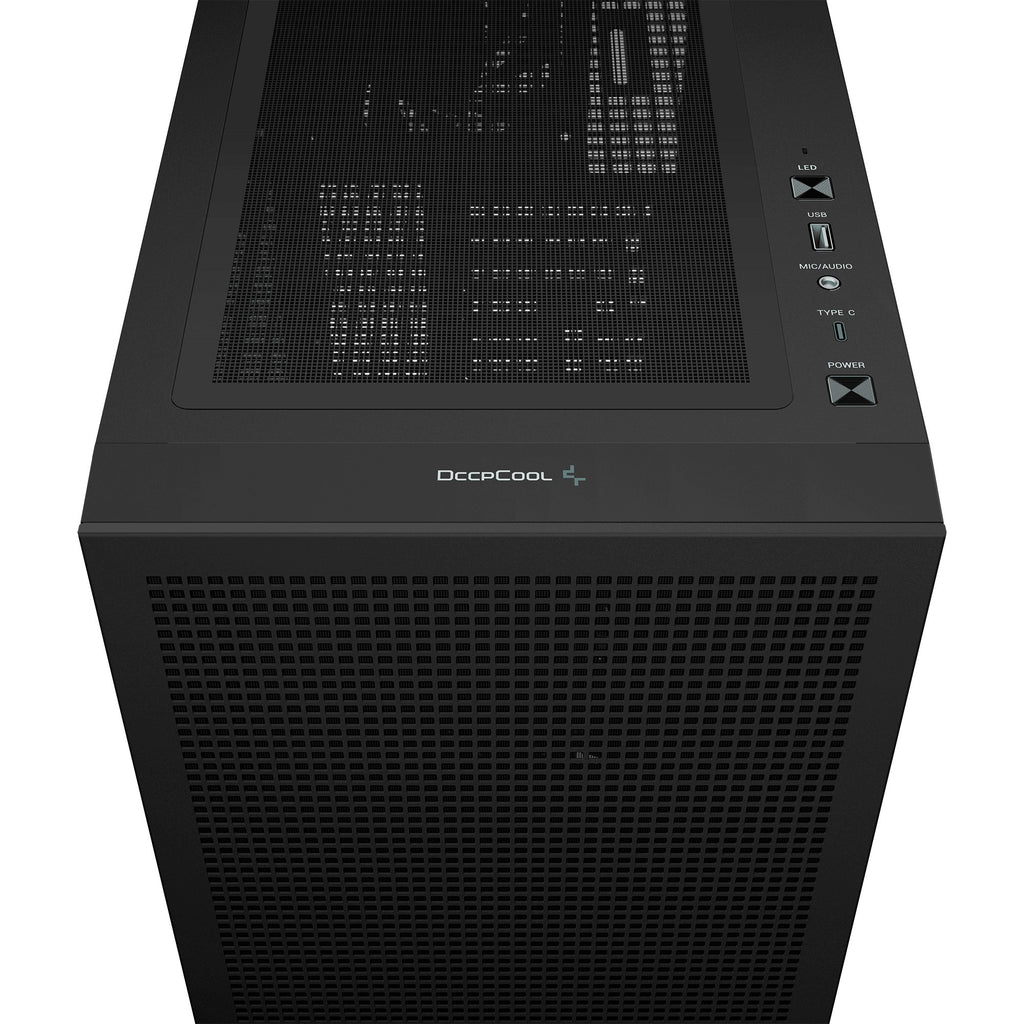 Deepcool ch560 midi tower behuizing (zwart | 1x usb-a | 1x usb-c | rgb | window)