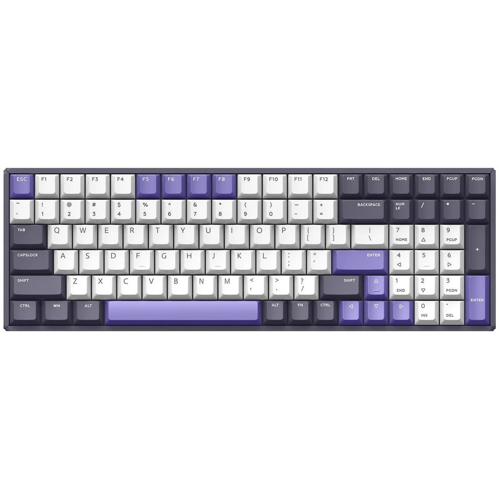 Iqunix f97 lavandin wireless mechanical keyboard (lavendel, us lay-out (qwerty), cherry mx brown, 96%, rgb leds, hot-swappable, pbt, 2.4ghz | bluetooth 5.1 | usb-c)