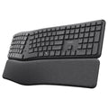 Trust keyra ergonomisch draadloos toetsenbord (zwart, us lay-out (qwerty), 100%, 2.4 ghz usb | bluetooth)