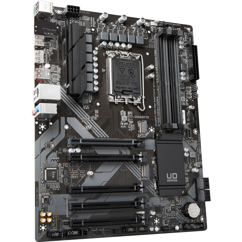 Gigabyte b760 ds3h ddr4 socket 1700 moederbord (zwart grijs, raid, gb-lan, sound, atx)