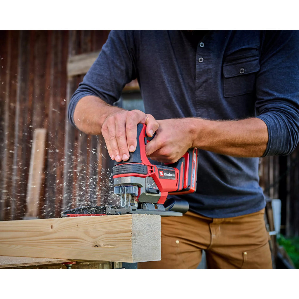 Einhell te-js 18 100 li - solo accu decoupeerzaag (rood zwart, accu en oplader niet inbegrepen )