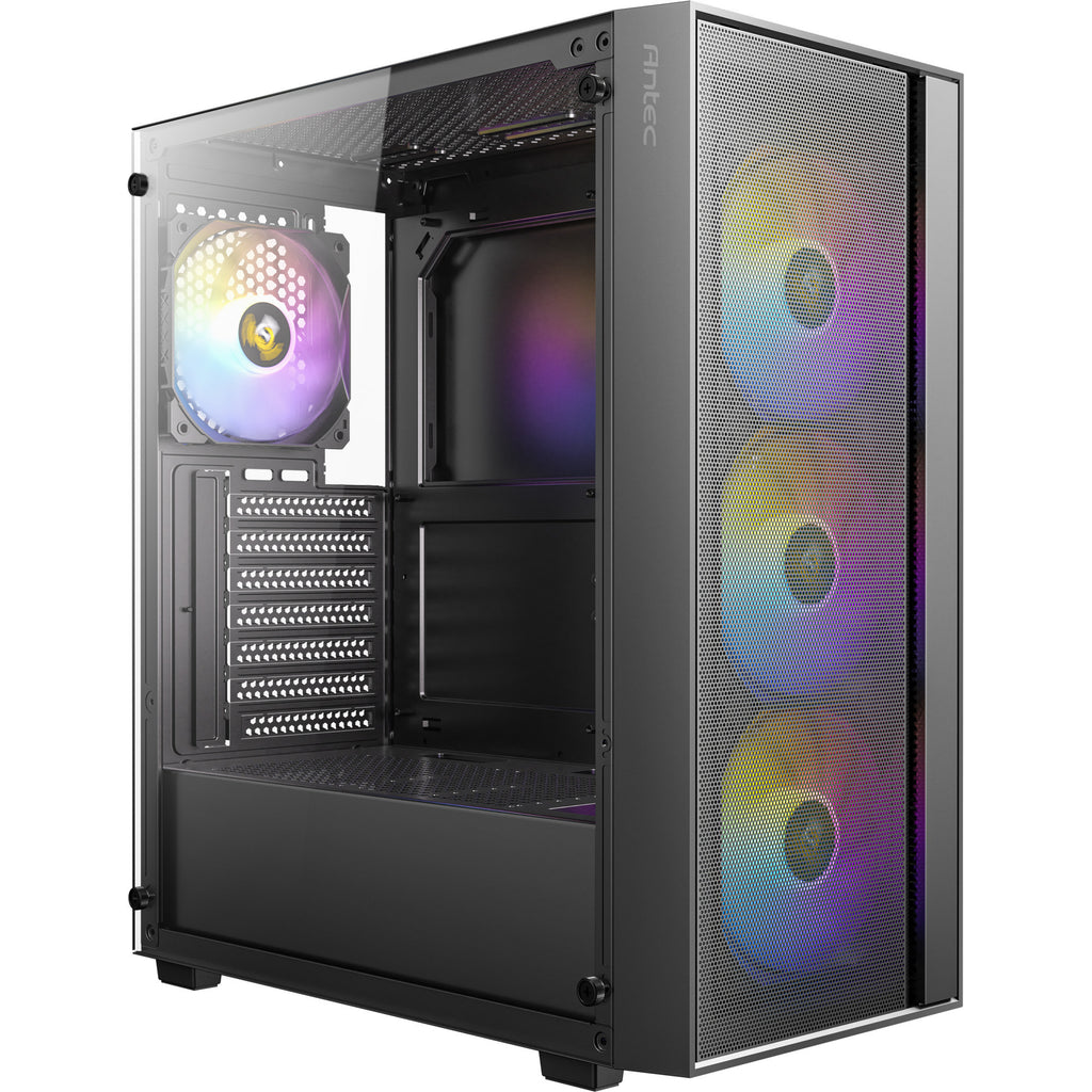 Antec ax65 argb midi tower behuizing (zwart | 3x usb-a | tempered glass)