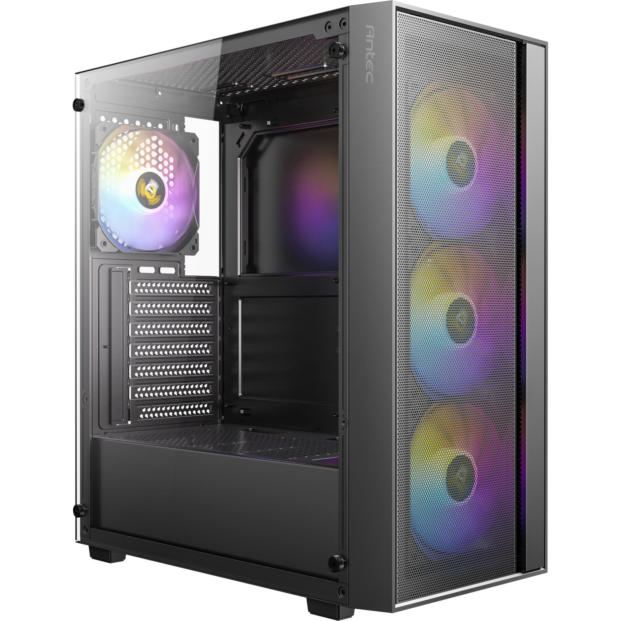 Antec ax65 argb midi tower behuizing (zwart | 3x usb-a | tempered glass)