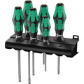 Wera schroevendraaierset 334 335 6 kraftform plus, lasertip met rek (zwart groen, 6-delig)
