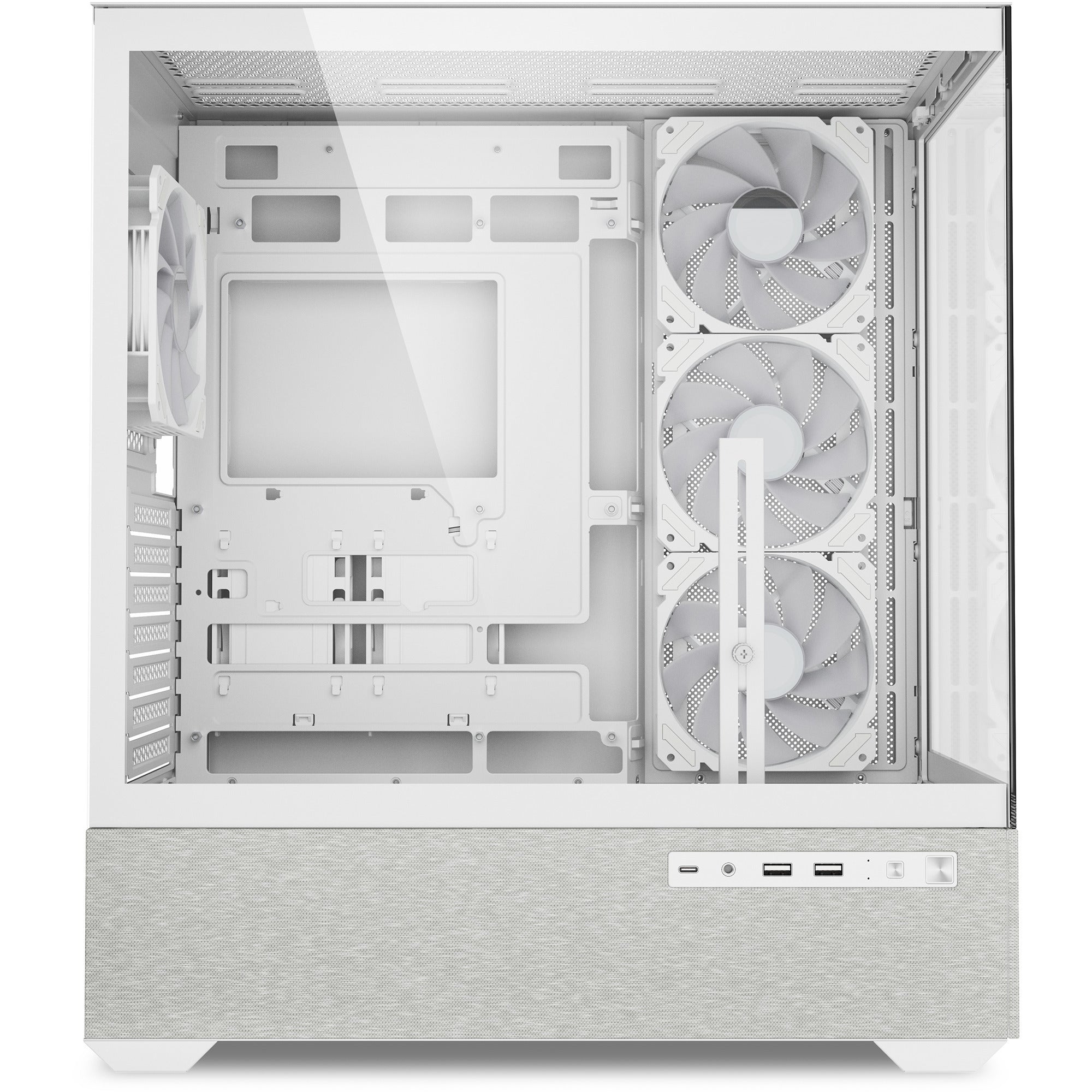 Sharkoon ak7 argb midi tower behuizing (wit | 2x usb-a | 1x usb-c | rgb | tempered glass)