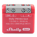 Shelly 1pm mini gen4 relais (rood, bluetooth 4.2, wi-fi)