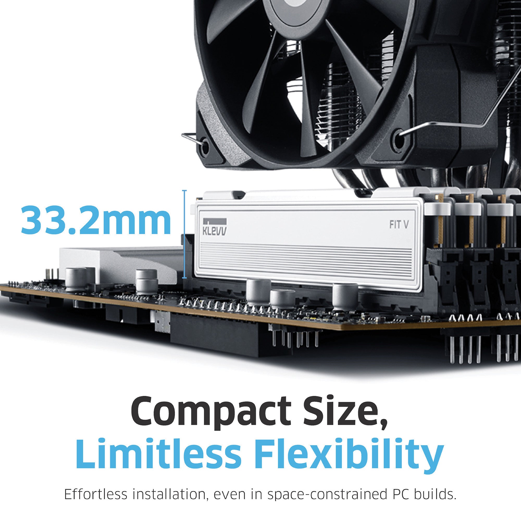 Klevv 32 gb ddr5-5600 (2x 16 gb) kit werkgeheugen (wit, kd5agu880-56k300f, fit v, xmp 3.0, expo)