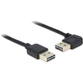 Delock easy-usb-a 2.0 male > easy-usb-a 2.0 male kabel (zwart, 3 meter)
