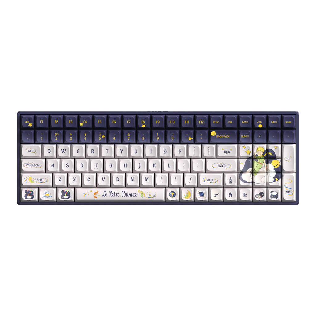 Iqunix f97 starry tryst rgb mechanisch gaming toetsenbord (donkerblauw, us lay-out (qwerty), iqunix little prince, 96%, rgb leds, hot-swappable, pbt, 2.4ghz | bluetooth 5.1 | usb-c)