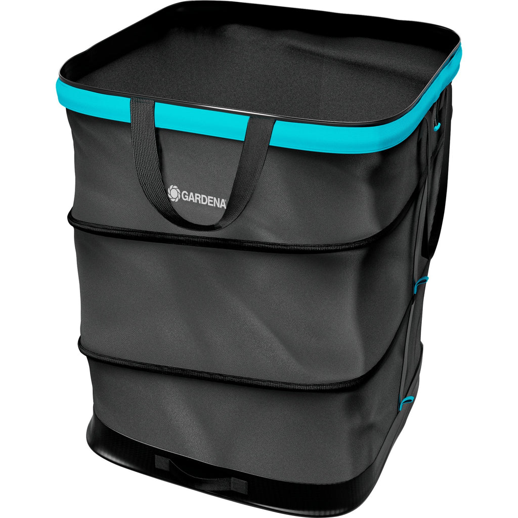 Gardena tuinafvalzak pop-up rechthoekig, maat m (zwart turquoise, tot 130 liter)