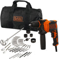 Black+decker 710w klopboormachine beh710sa40-qs (oranje zwart, incl. 40 accessoires in softbag)