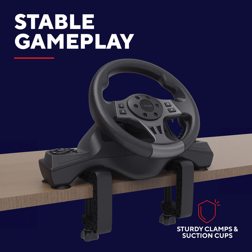 Trust gxt 289 movi racestuur stuur (zwart, pc, xbox series x s, switch, playstation 4)