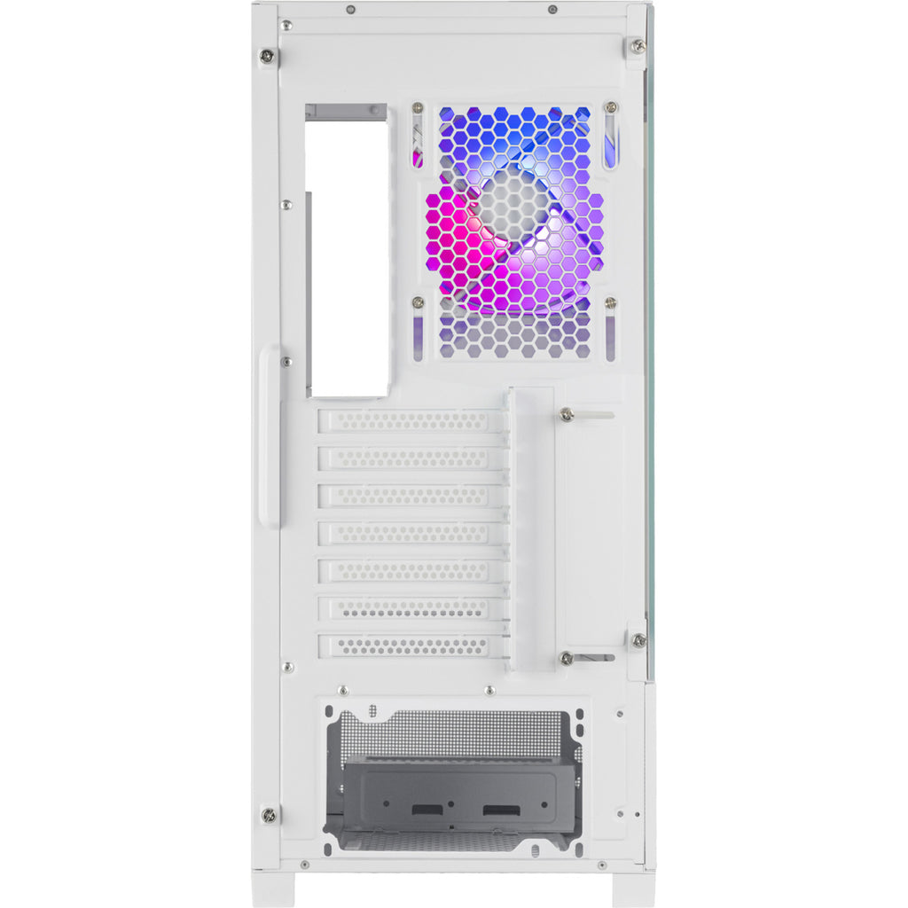 Silverstone lucid 05 mini tower behuizing (wit | 2x usb-a | 1x usb-c | rgb | tempered glass)