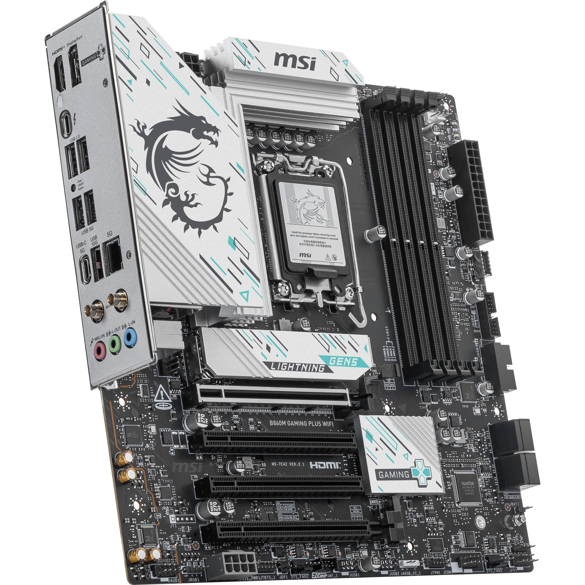 Msi b860m gaming plus wifi socket 1851 moederbord (raid, 5gb-lan, wi-fi 7, bt, sound, µatx)
